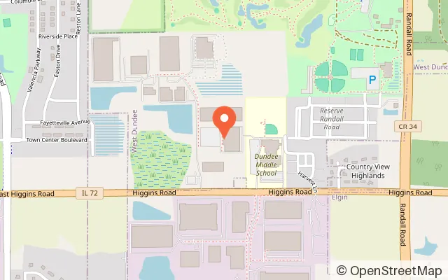 Map showing Canlan Sports in West Dundee, IL