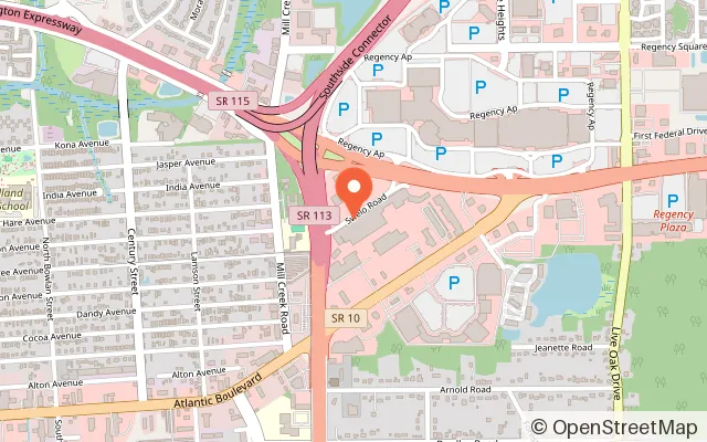 Map showing Sk8City Jacksonville in Jacksonville, FL