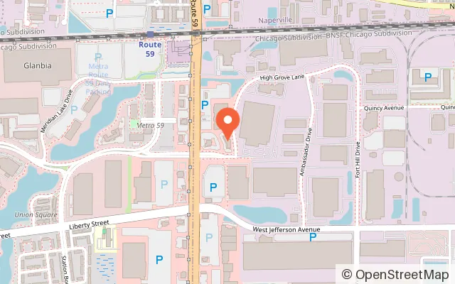 Map showing Sim Racing Naperville in Naperville, IL