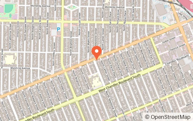Map showing Castle & Crown in Burbank, CA