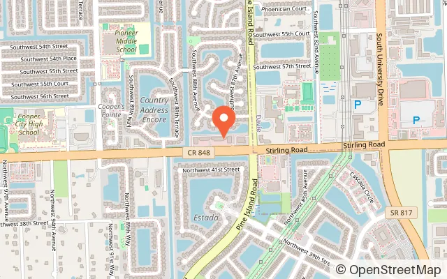 Map showing Explorico Indoor Playground in Cooper City, FL