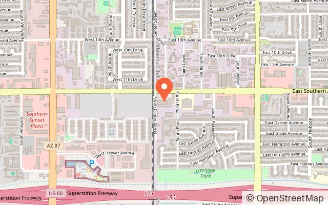 Map showing Skateland in Mesa, AZ
