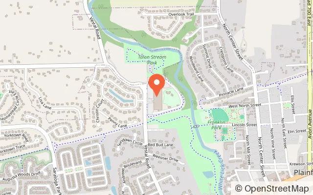 Map showing Splash Island in Plainfield, IN
