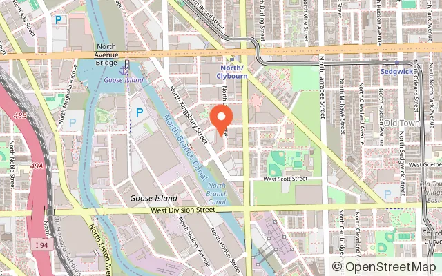 Map showing Sky Zone Trampoline Park in Chicago, IL