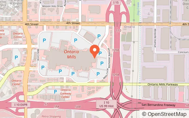 Map showing Dave & Buster's in Ontario, CA