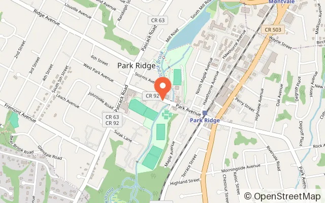 Map showing Paper Street Play in Park Ridge, NJ