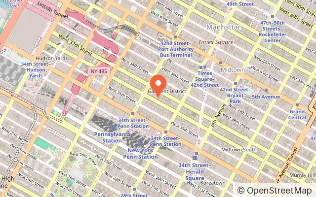 Map showing Exit Escape Room NYC in New York, NY