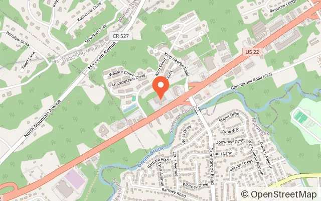Map showing Lucky Strike Green Brook in Green Brook Township, NJ