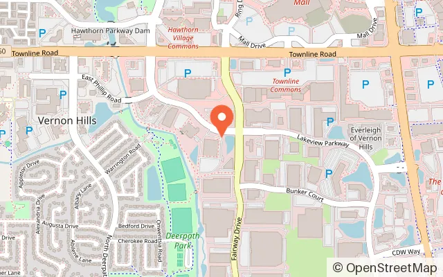 Map showing Glacier Ice Arena in Vernon Hills, IL
