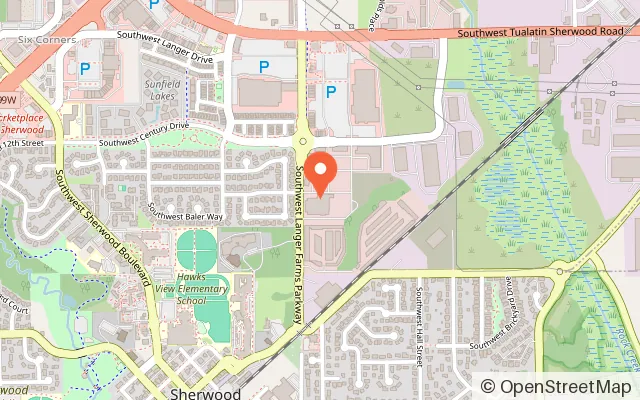 Map showing Langer's Entertainment Center in Sherwood, OR