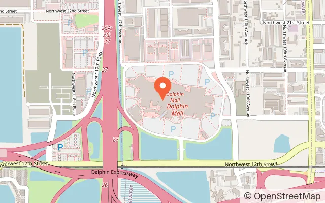 Map showing Dave & Buster's Miami in Miami, FL