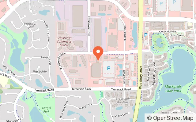 Map showing Chuck E. Cheese in Woodbury, MN