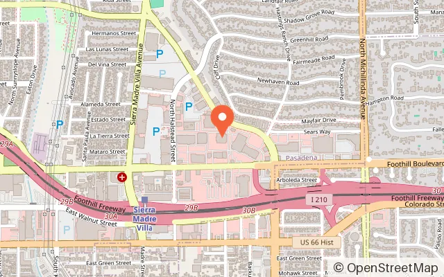 Map showing Lucky Strike Pasadena in Pasadena, CA