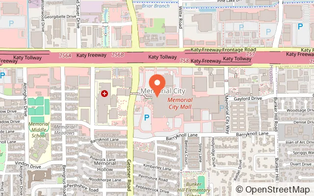 Map showing Ice Skate Memorial City in Houston, TX
