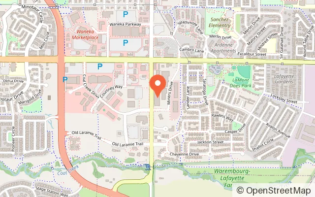 Map showing Bounce Empire in Lafayette, CO