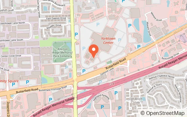 Map showing Dave & Buster's Lombard in Lombard, IL
