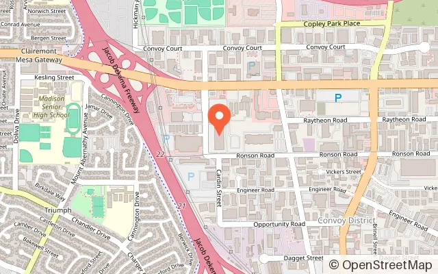 Map showing AirTrack Park in San Diego, CA