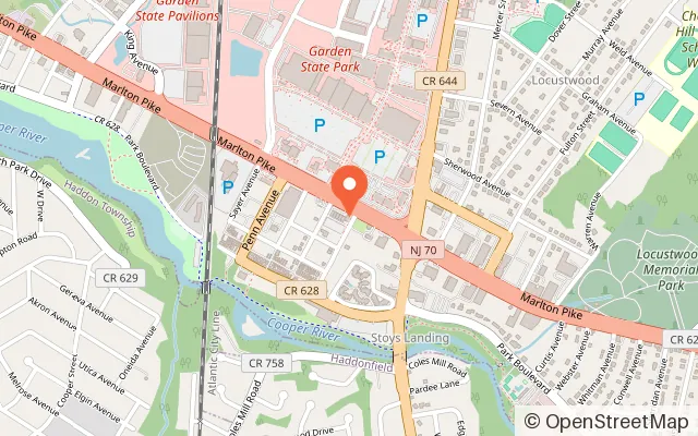 Map showing Sector X Virtual Reality in Cherry Hill Township, NJ
