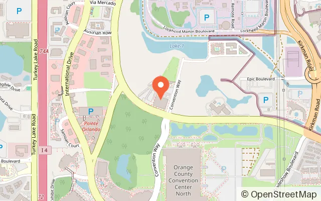 Map showing Andretti Indoor Karting & Games Orlando in Orlando, FL