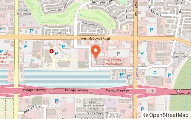Map showing Chuck E. Cheese in Goodyear, AZ