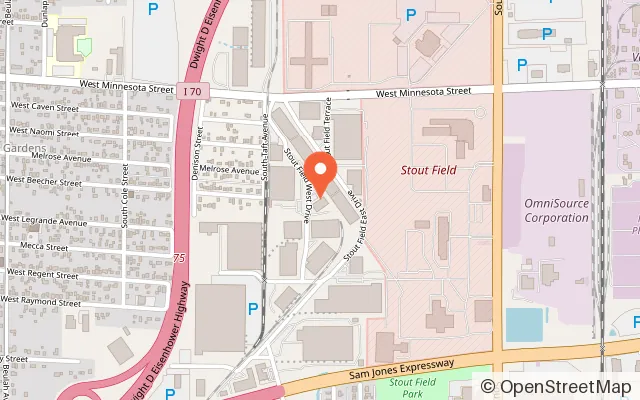 Map showing EPIC Climbing and Fitness in Indianapolis, IN