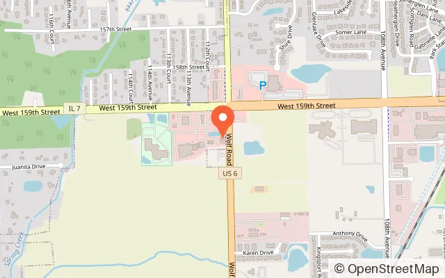 Map showing Wonder-Time Play Lounge in Orland Park, IL
