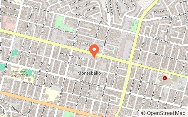 Map showing Lucky Strike Montebello in Montebello, CA