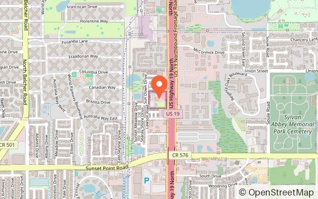 Map showing Celebration Station Clearwater in Clearwater, FL