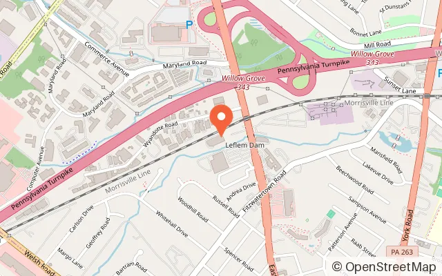 Map showing Urban Air Trampoline and Adventure Park in Willow Grove, PA