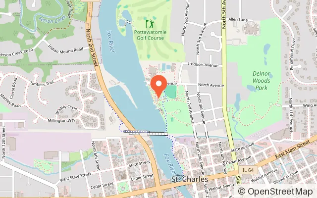 Map showing River View Miniature Golf in St. Charles, IL