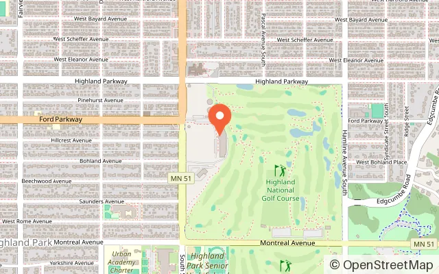 Map showing Charles M. Schulz-Highland Arena in St Paul, MN