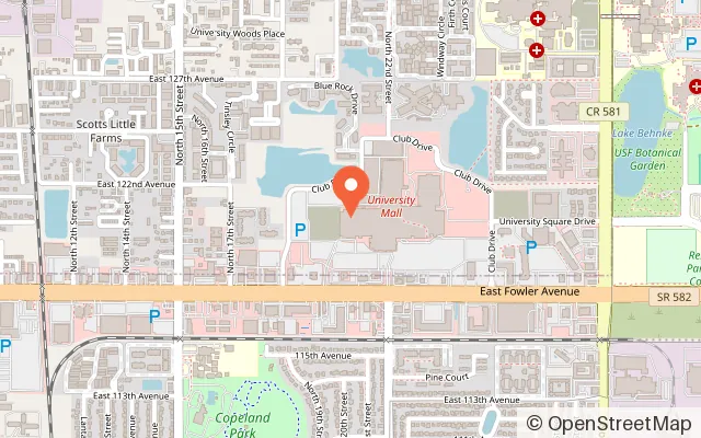 Map showing The Forge Social Gaming Center in Tampa, FL