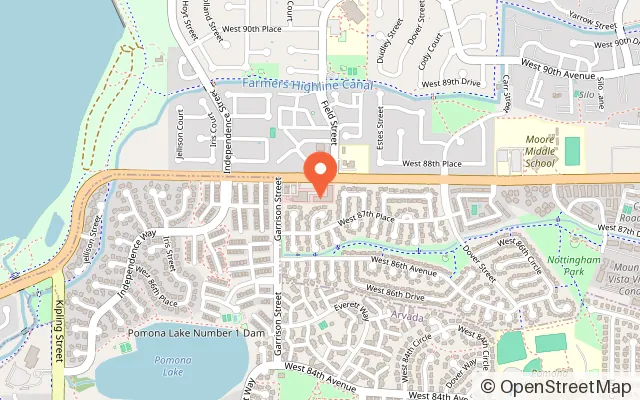 Map showing Super Smash Rooms in Westminster, CO