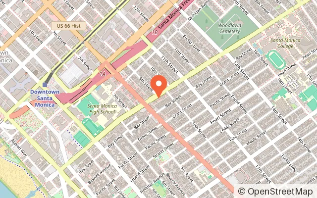 Map showing Fun Play World Kids Indoor Playground Santa Monica in Santa Monica, CA