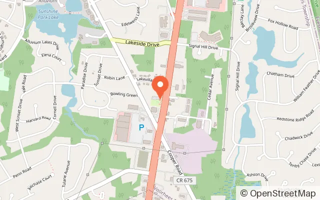 Map showing Pleasant Valley Miniature Golf in Voorhees Township, NJ