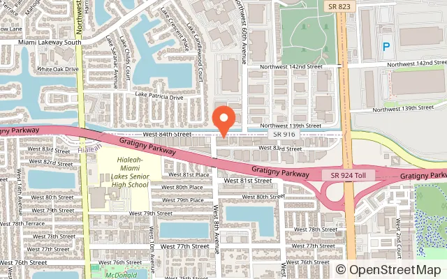 Map showing Wonder Place in Miami Lakes, FL
