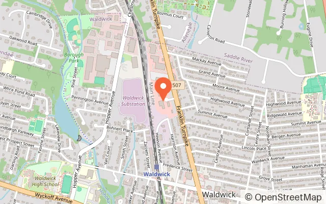 Map showing Bounce Safari in Waldwick, NJ