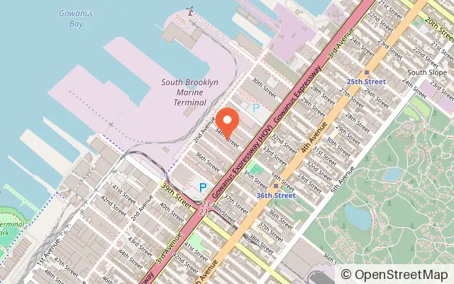 Map showing Brooklyn Escape Room, Nerf Blasters, & Birthday Parties in Brooklyn, NY