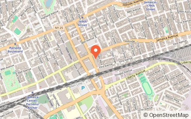 Map showing kidz Klub Indoor Playground in Jamaica, NY