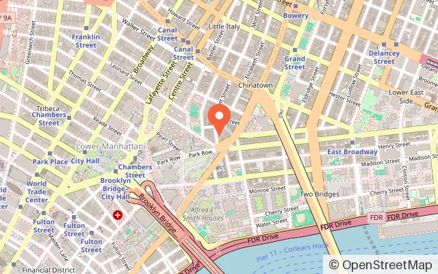 Map showing Chinatown Fair Family Fun Center in New York, NY