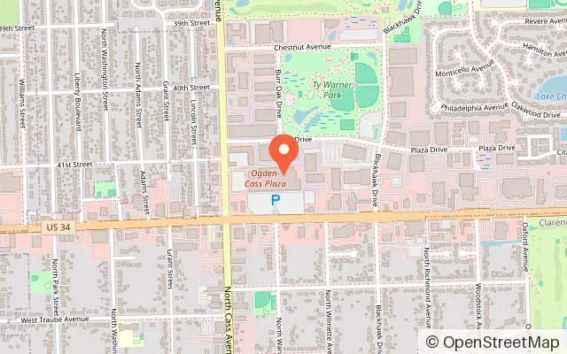 Map showing Sky Zone Trampoline Park in Westmont, IL