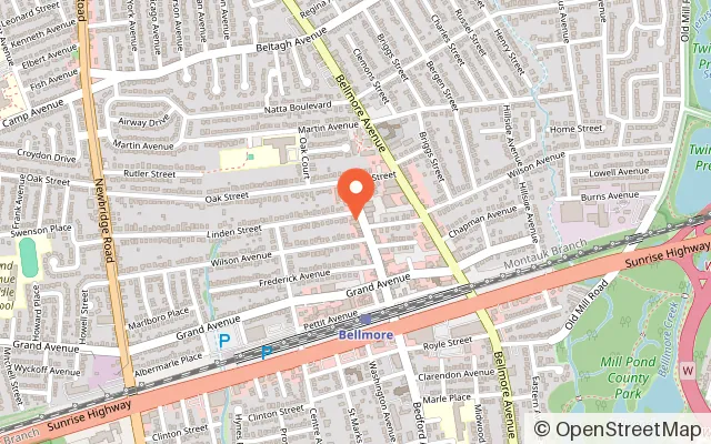 Map showing Planet Play in Bellmore, NY