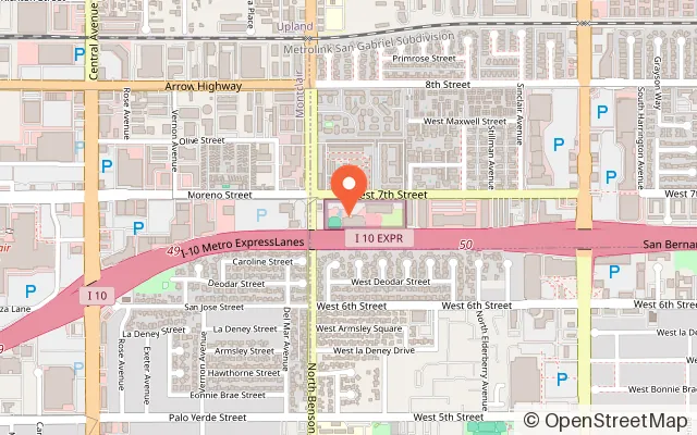 Map showing Bullwinkle's Upland in Upland, CA