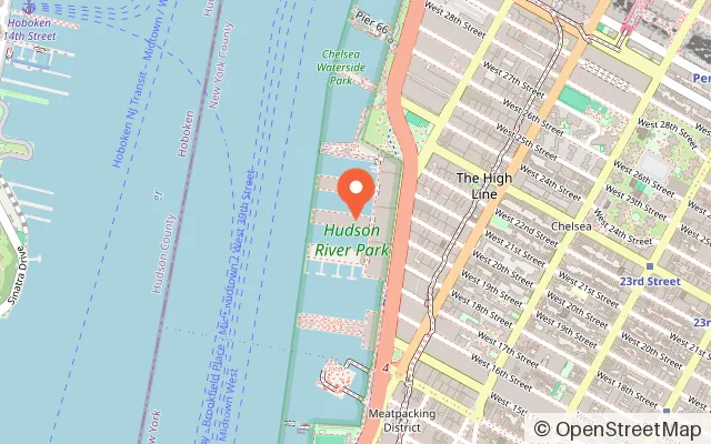 Map showing Lucky Strike Chelsea Piers in New York, NY