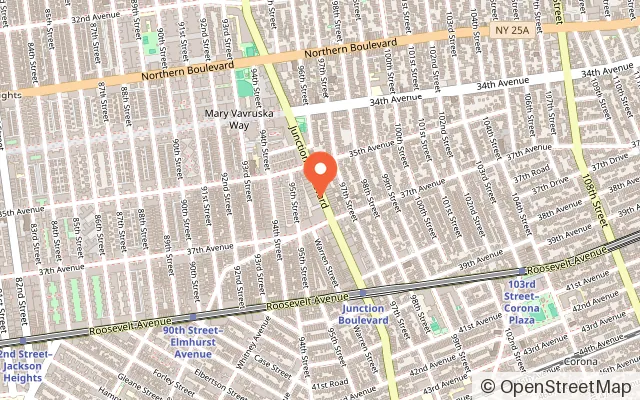 Map showing Kidz Fun Palace – Indoor Playground & Birthday Parties in Corona, NY