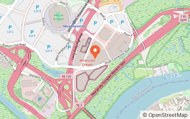 Map showing LEGOLAND Discovery Center New Jersey in East Rutherford, NJ
