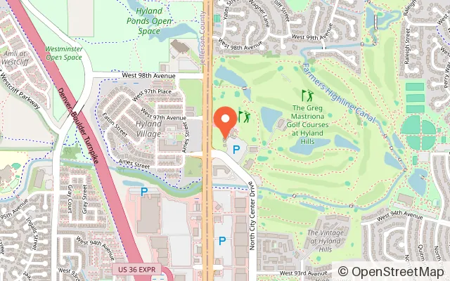 Map showing Adventure Golf & Raceway in Westminster, CO