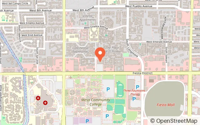 Map showing Lucky Strike Mesa in Mesa, AZ