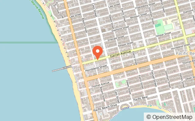 Map showing KidWonder Pacific Beach in San Diego, CA