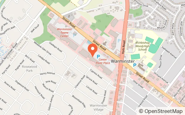 Map showing Kids Empire Warminster in Warminster, PA